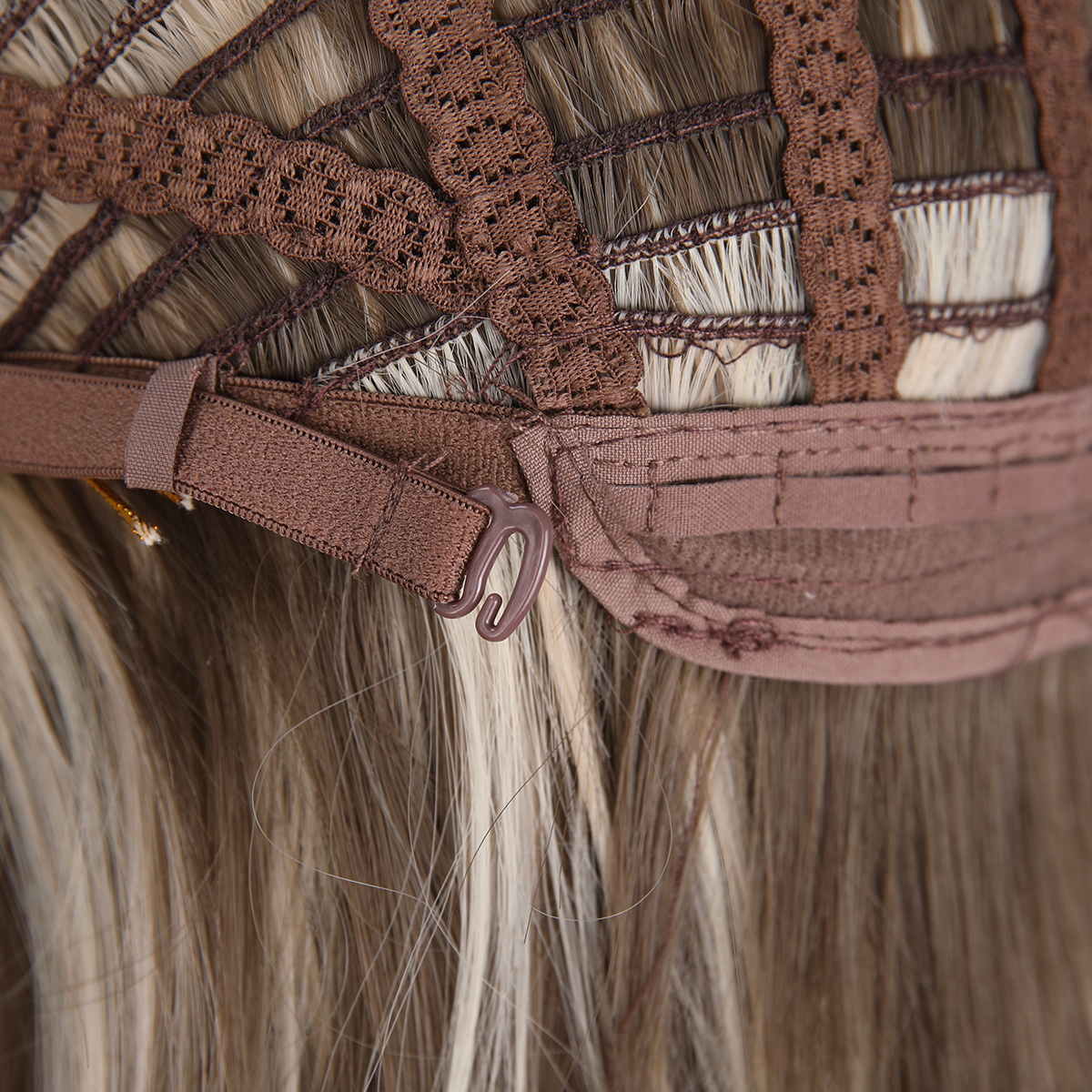 SMILCO/14Inch Highlight Brown With Blonde Short Straight With Bangs Synthetic Wig/SM164