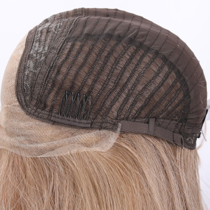 SMILCO/24inch Luxury Blonde Low Density/Pre-Cut/13*6Lace Front Free Part Futura Layer Cutted Long Straight With Bangs/Glueless/Natural Hairline/ Synthetic Lace FrontWig/SM9914