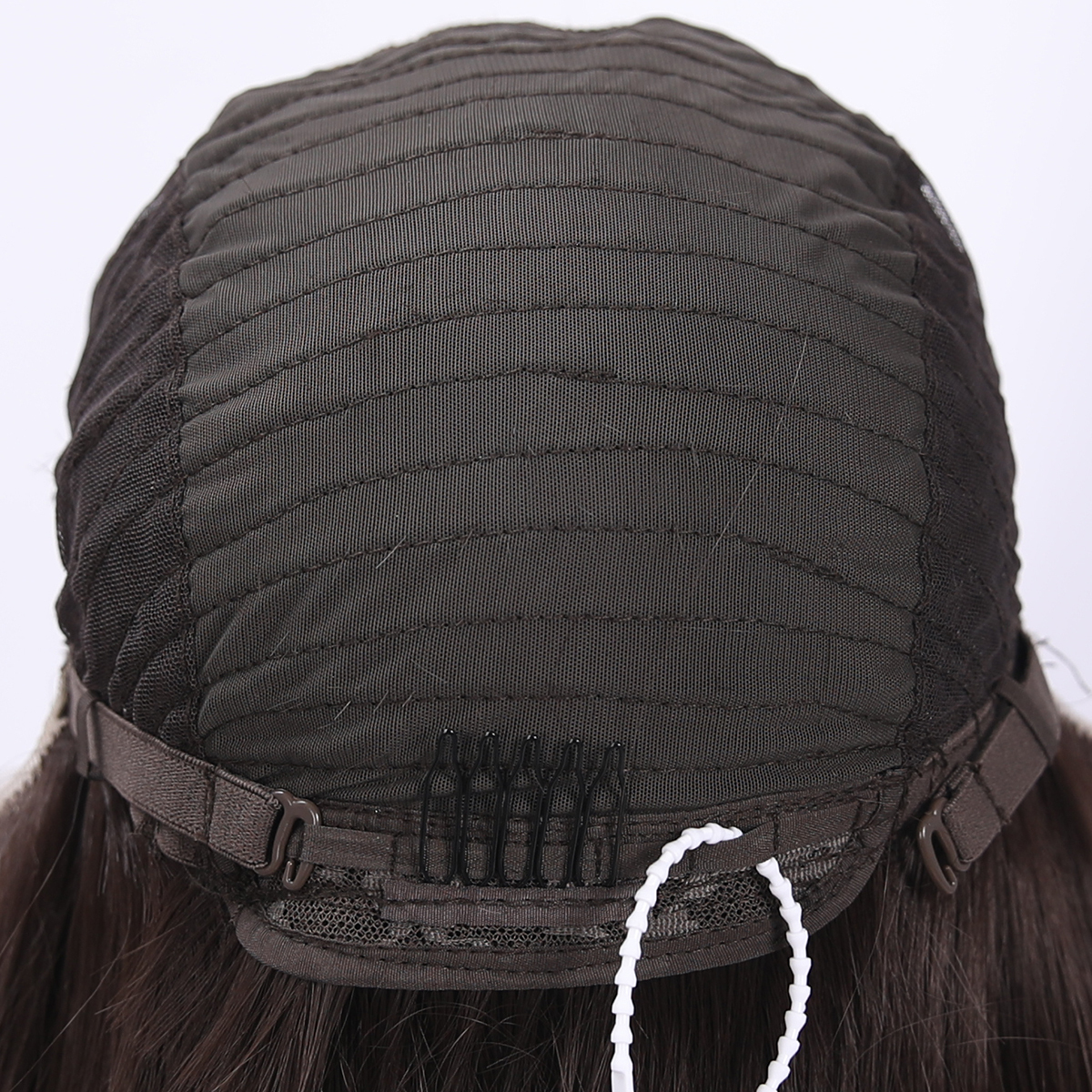 SMILCO/14lnch Deep Brown Low Density/Pre-Cut/13*6Lace Front Free Part Futura Layer Cutted Short Curly With Bangs/Glueless/Natural Hairline/ Synthetic Lace FrontWig/SM9916