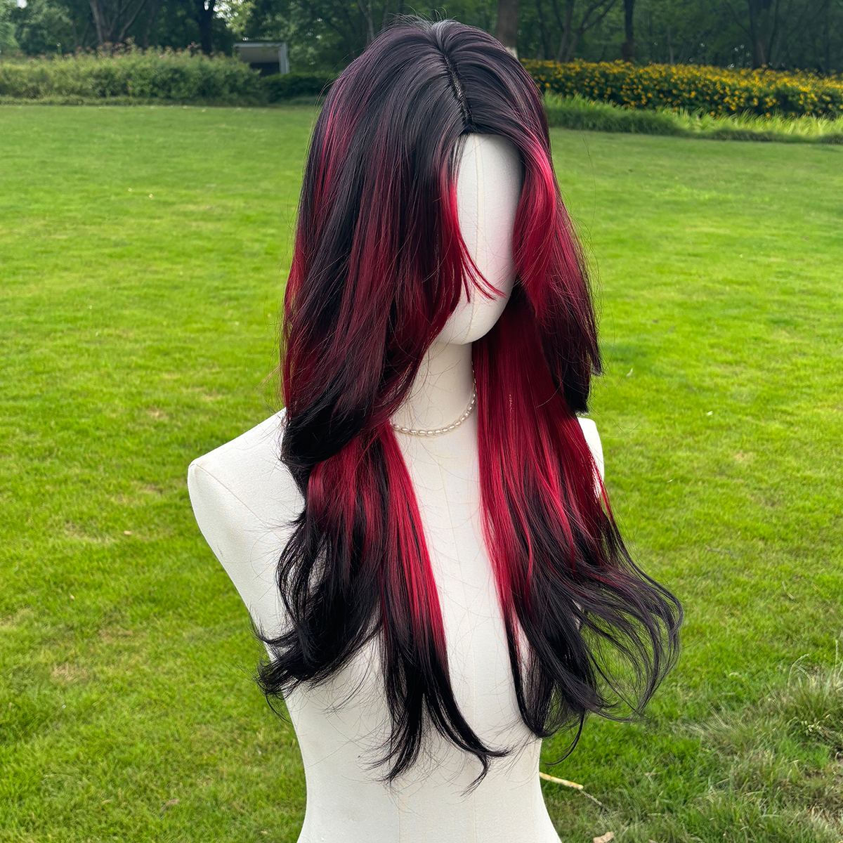 SMILCO/26Inch Ombre Brown Ash Red  Long Curly Wig/SM471