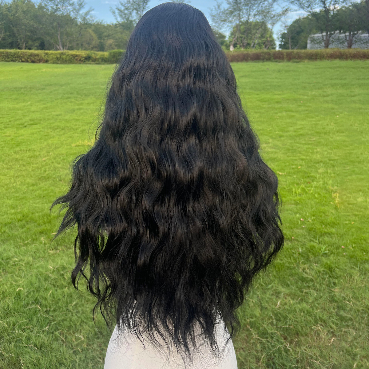 SMILCO/26Inch Black 13*4 Lace Front Long Synthetic Wig/SM9602/SM9603