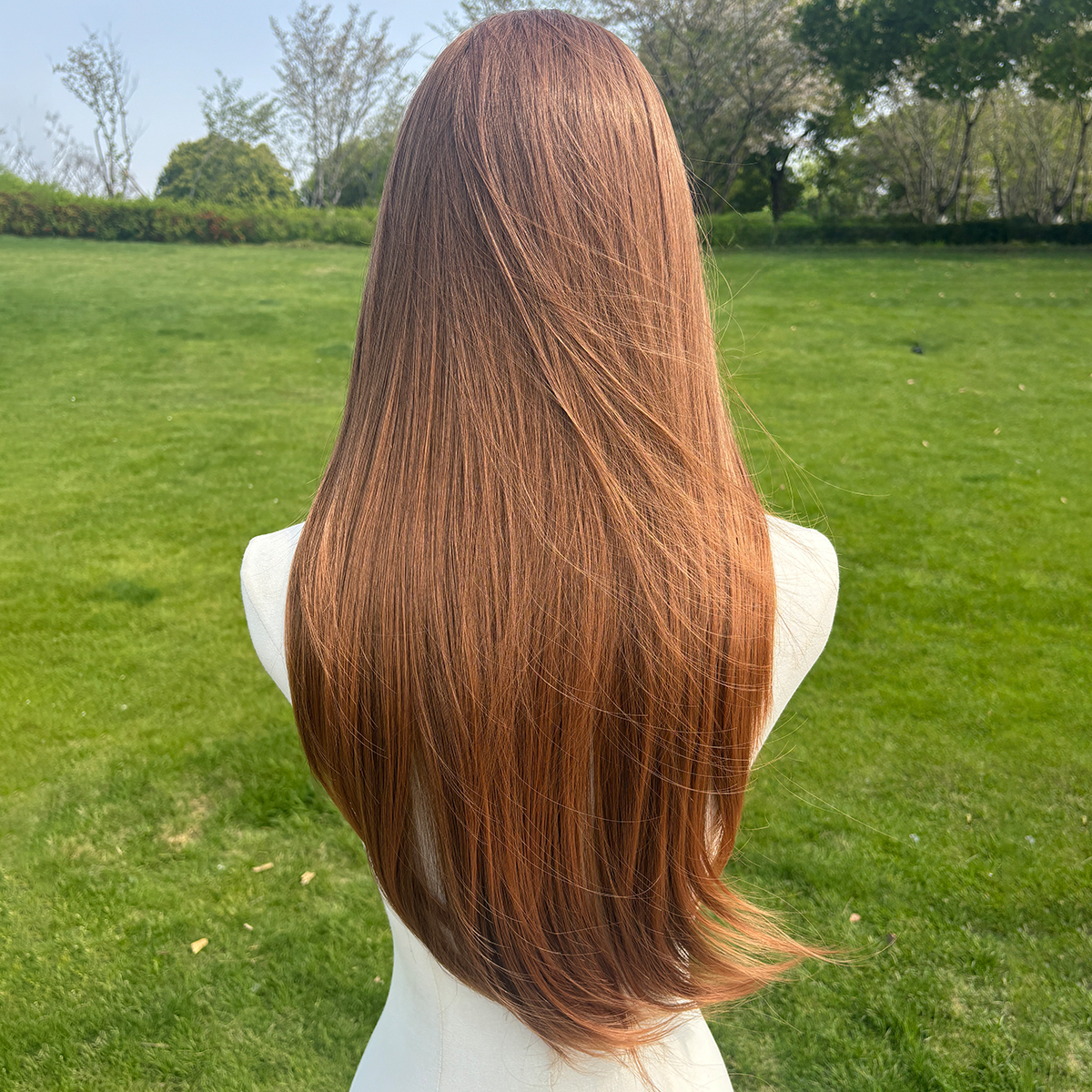 SMILCO/26Inch Light Brown Luxe 13*6 Lace Front Pre-Cut Low Density Long Straight Synthetic Wig/SM9709-2 