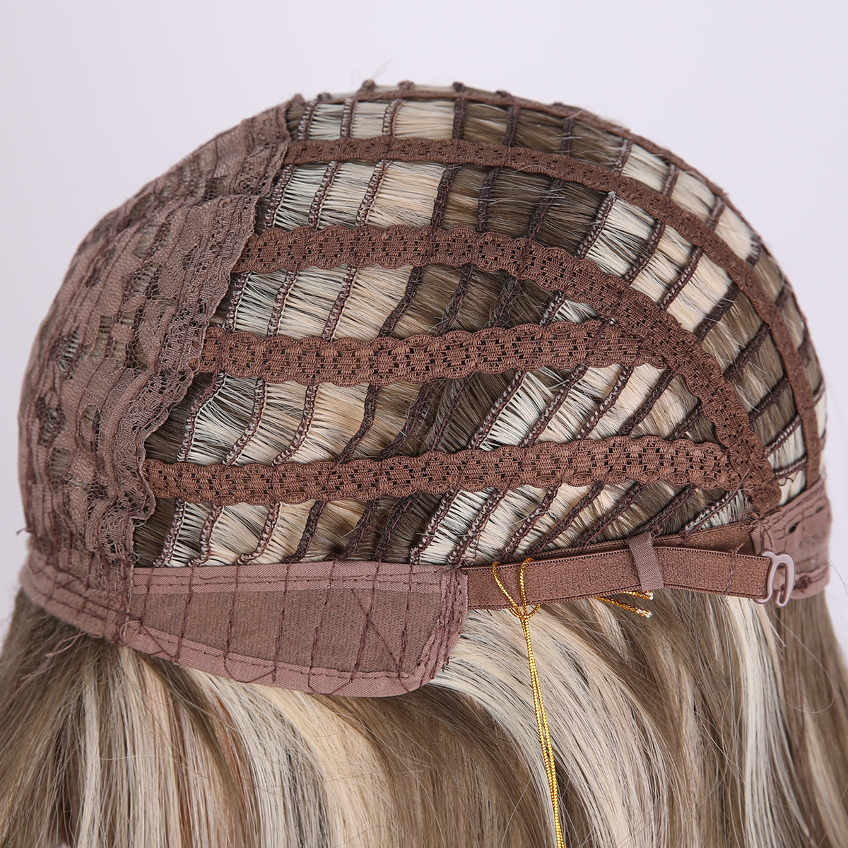 SMILCO/14Inch Highlight Brown With Blonde Short Straight With Bangs Synthetic Wig/SM164