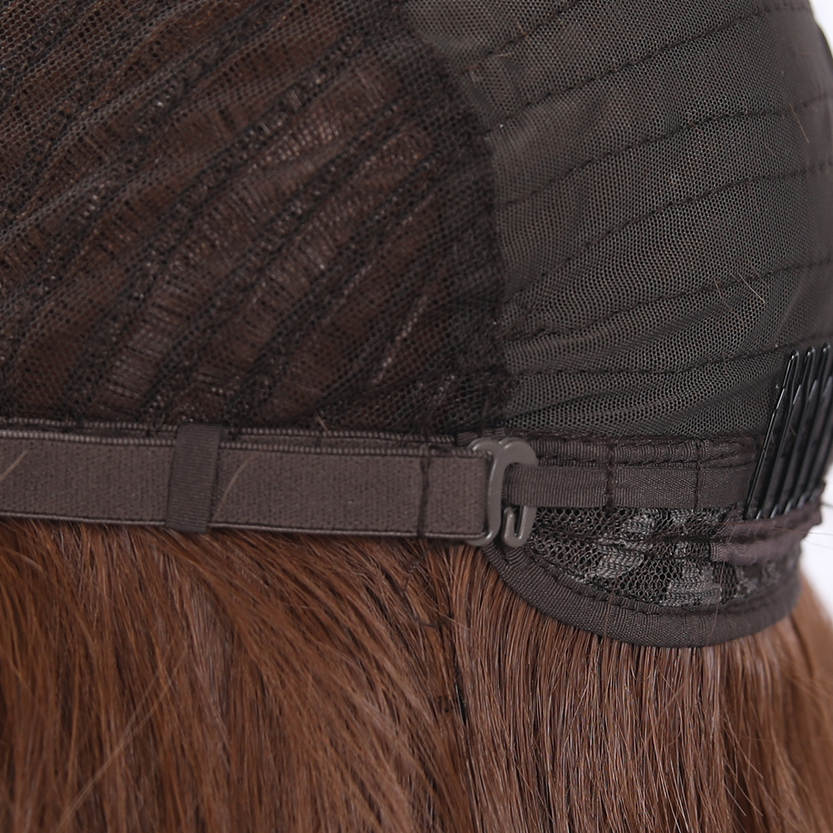 SMILCO/30Inch Light Brown Luxe 13*6 Lace Front Pre Cut Low Density Long Curly Synthetic Wig/SM9909