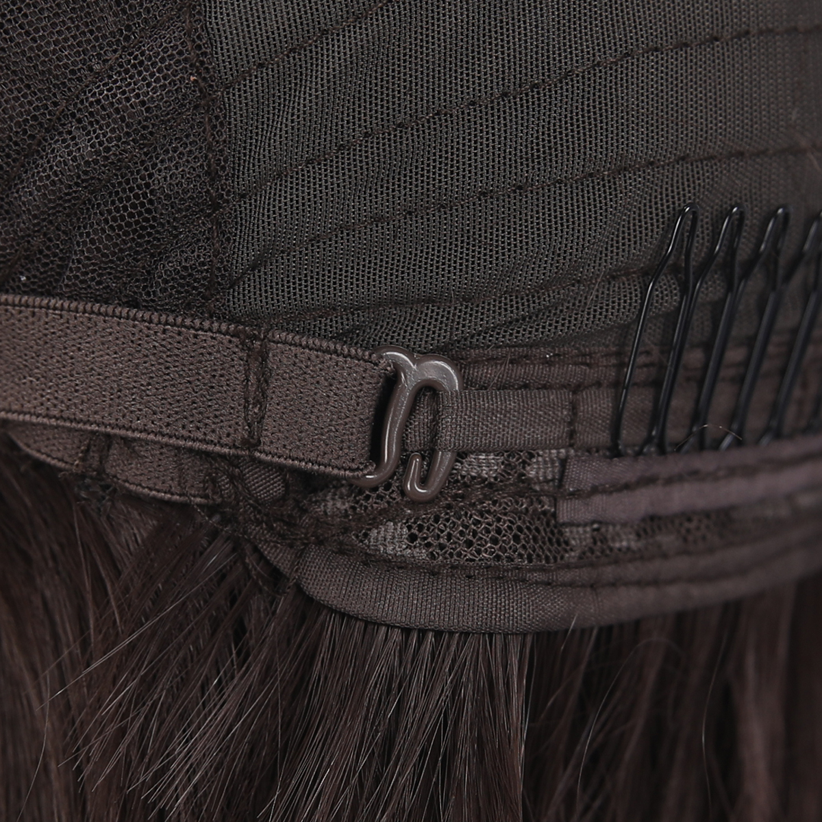 SMILCO/14lnch Deep Brown Low Density/Pre-Cut/13*6Lace Front Free Part Futura Layer Cutted Short Curly With Bangs/Glueless/Natural Hairline/ Synthetic Lace FrontWig/SM9916