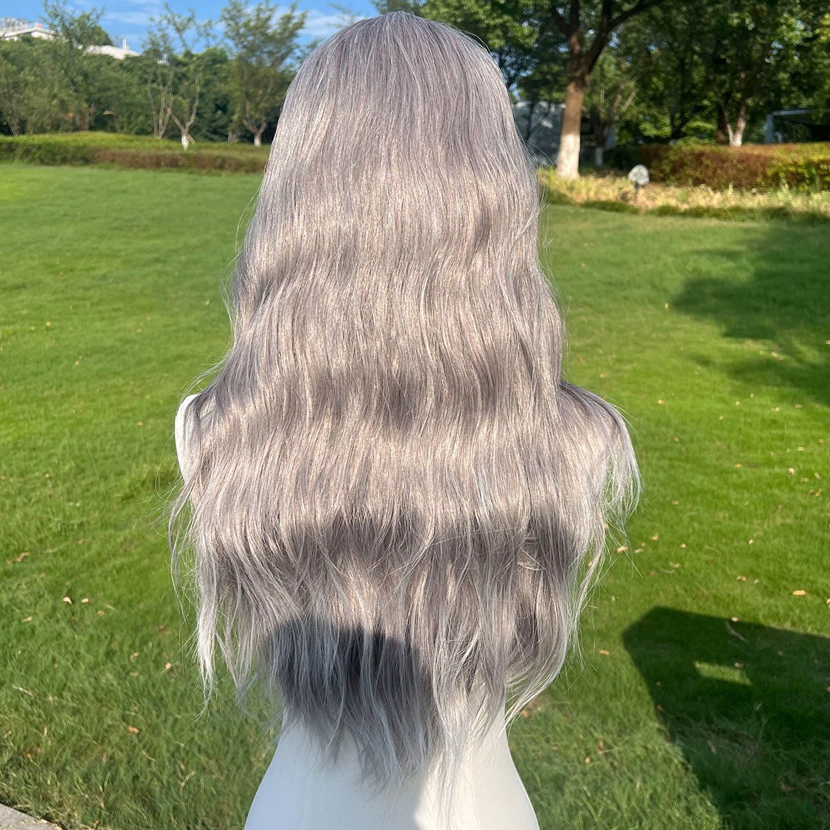 SMILCO/26Inch 1.5*6 Hybird Lace Front Highlight Gray With Platinum Long Wig/SM004/SM004-2