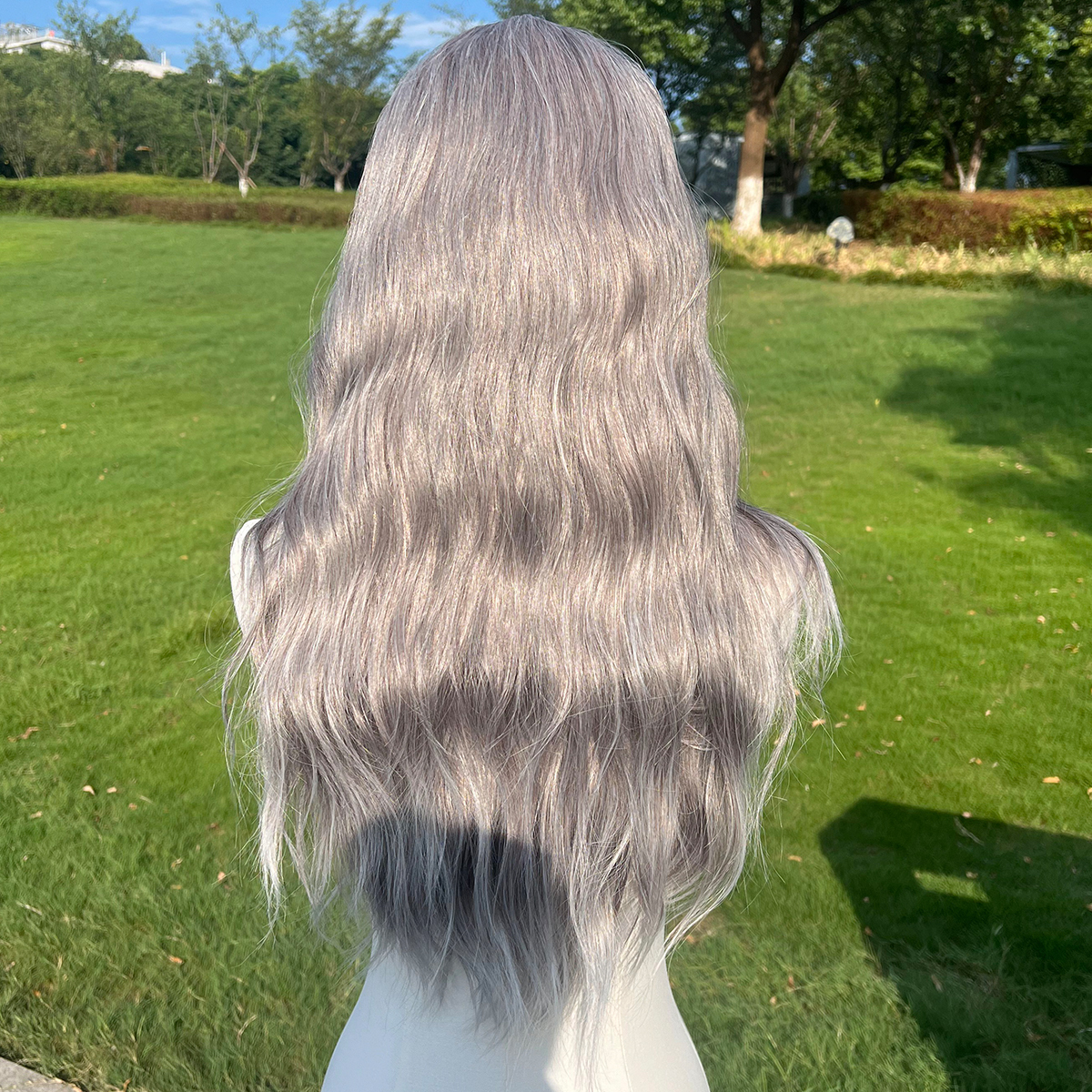SMILCO/26Inch 1.5*6 Hybird Lace Front Highlight Gray With Platinum Long Wig/SM004/SM004-2