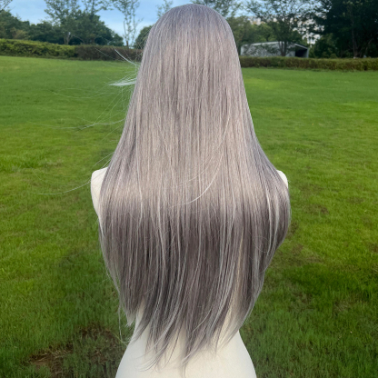 SMILCO/26Inch 1.5*6 Hybird Lace Front Highlight Gray With Platinum Long Wig/SM004/SM004-2