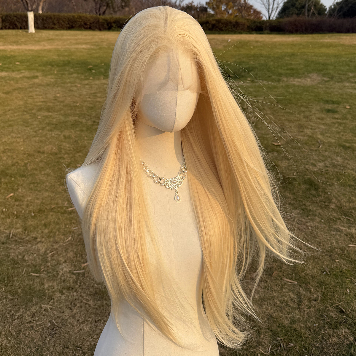 SMILCO/30Inch Blonde 13*4 Lace Front Long Straight Synthetic Wig/SM9885B
