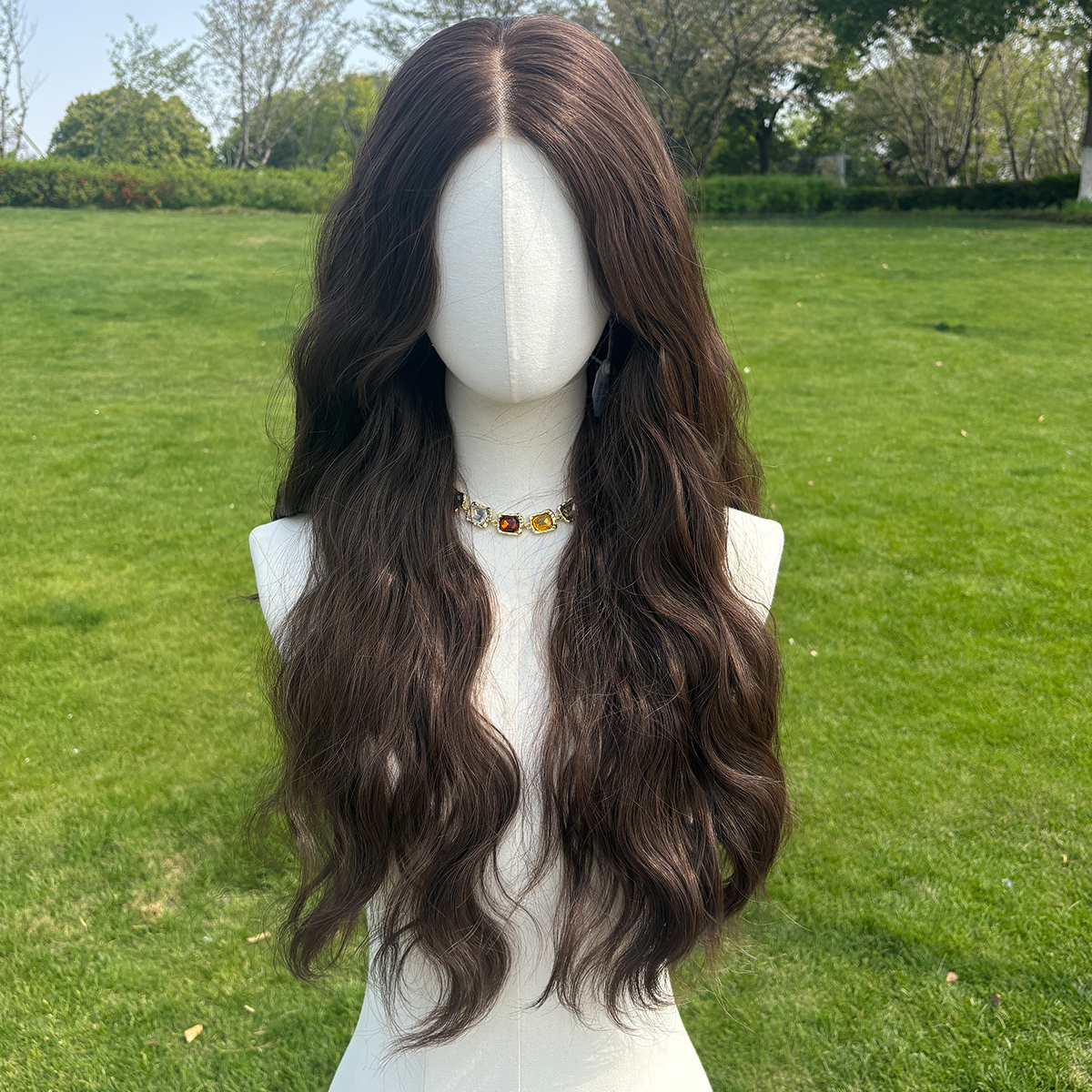 SMILCO/26Inch Luxe Low Density/PreCut 13*6 Lace Front Free Part Futura Layer Cutted Long Curly With Bangs/Glueless/Natural Hairline/ Synthetic LaceFront Wig/SM9911-2