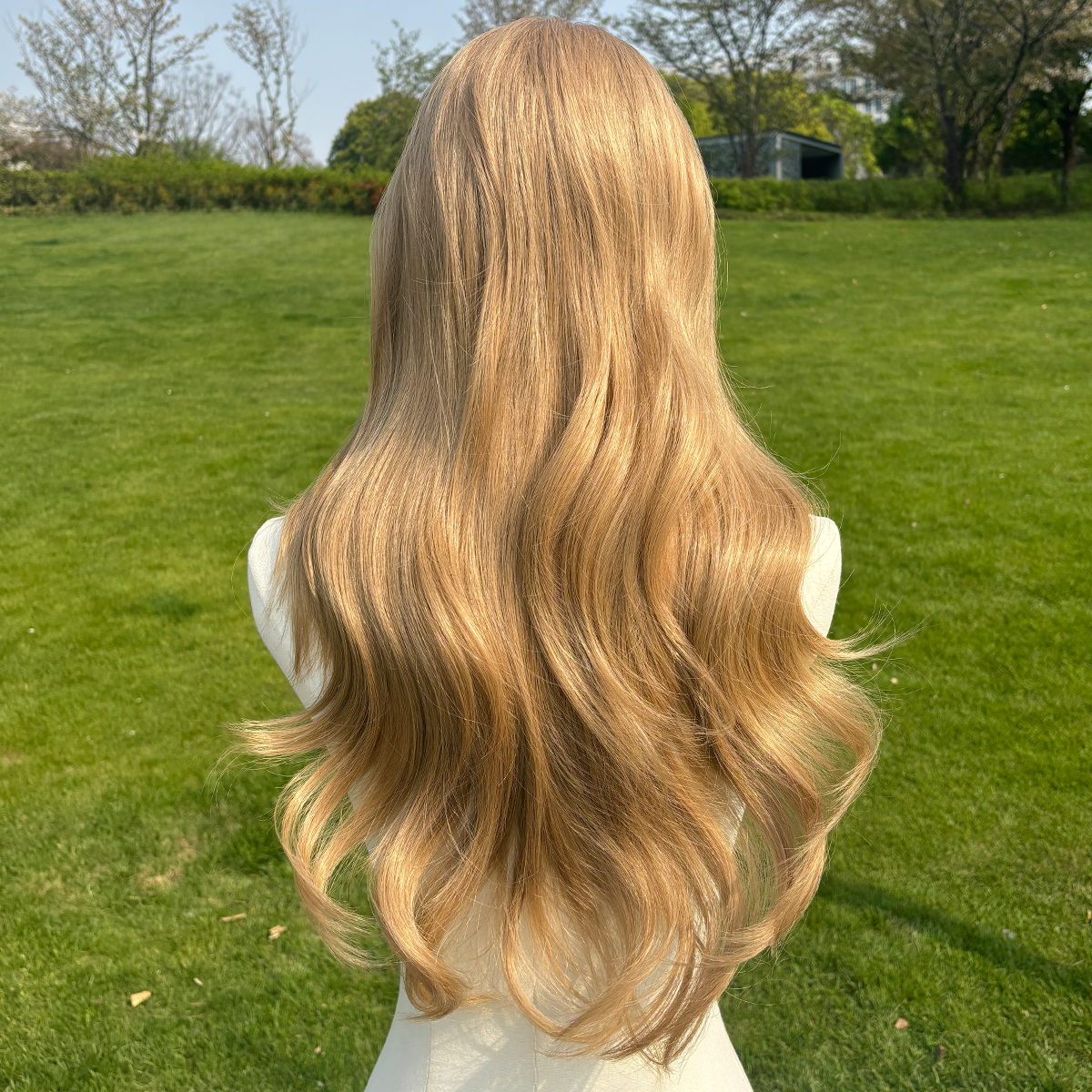 SMILCO/26Inch Luxury Blonde Low Density/Pre-Cut/13*6 Lace Front Free Part Futura Layer Cutted Long Curly With Bangs/Glueless/Natural Hairline/ Synthetic Lace Front Wig/SM9912