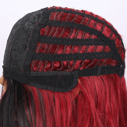 SMILCO/26Inch Ombre Brown Ash Red  Long Curly Wig/SM471