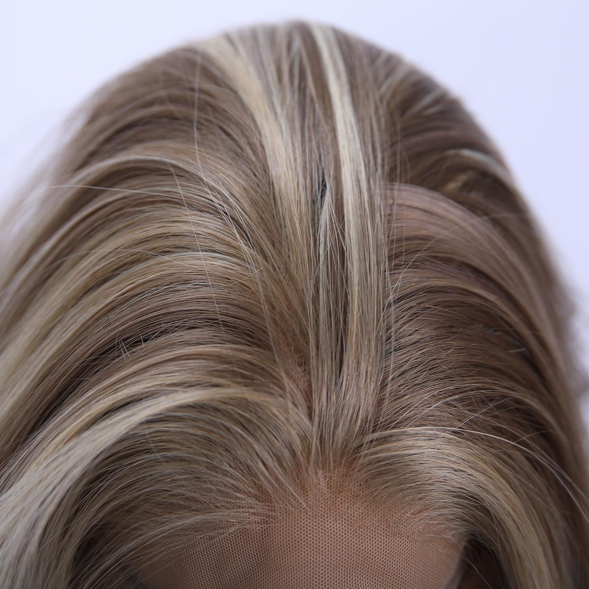 SMILCO/28Inch Highlight Brown With Platinum 13*4 Lace Front Long Water Wave Synthetic Wig/SM9861