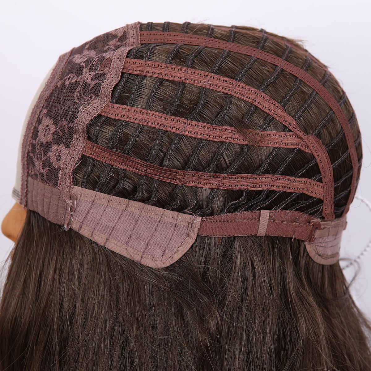 SMILCO/30Inch Hybird Lace Front 1.5*6 Deep Brown Long Water Wave Synthetic Wig/SM007-2