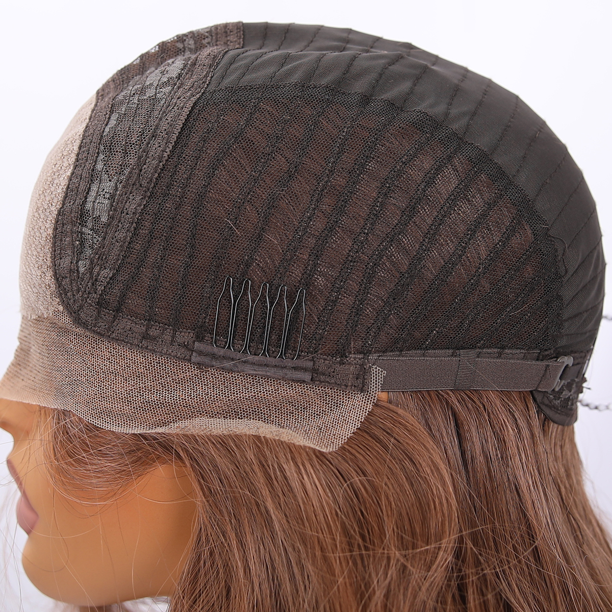 SMILCO/26Inch Golden Brown Low Density/PreCut 13*6 Lace Front Free Part Futura Layer Cutted Long Curly With Bangs/Glueless/Natural Hairline/ Synthetic LaceFront Wig/SM9911-2