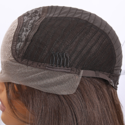 SMILCO/26Inch Brown Luxe 13*6 Lace Front Pre Cut Low Density Long Straight Synthetic Wig/SM9902B-2