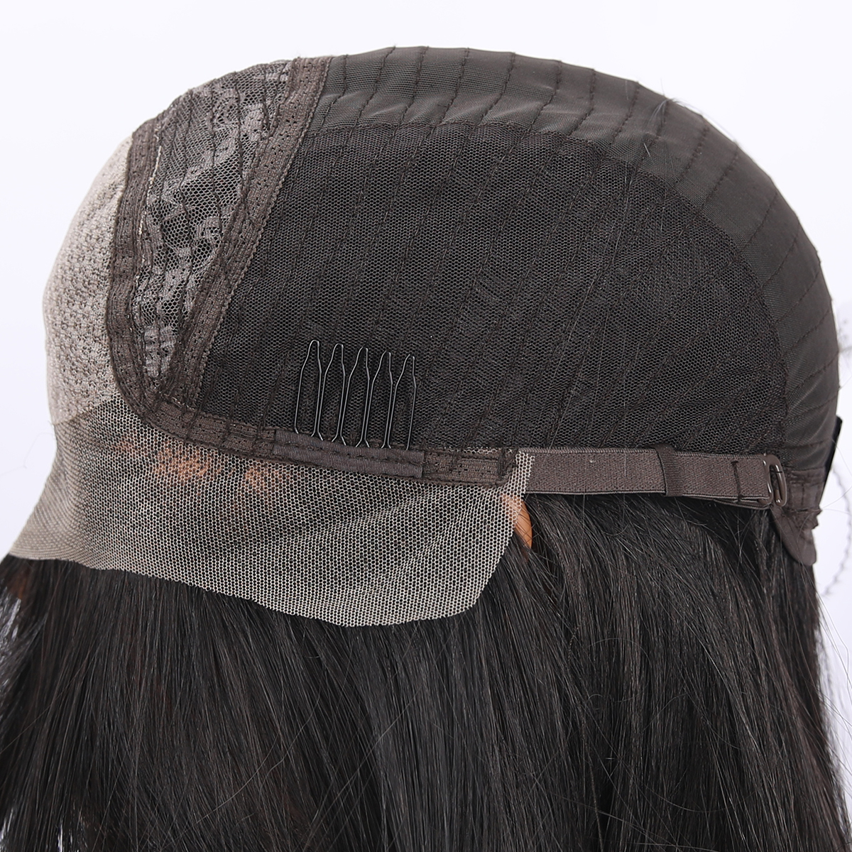 SMILCO/28Inch Black 13*6 Free Part Lace Front Long Straight Low Density Futura Fiber Pre Cut With Bangs Synthetic Wig/SM9001
