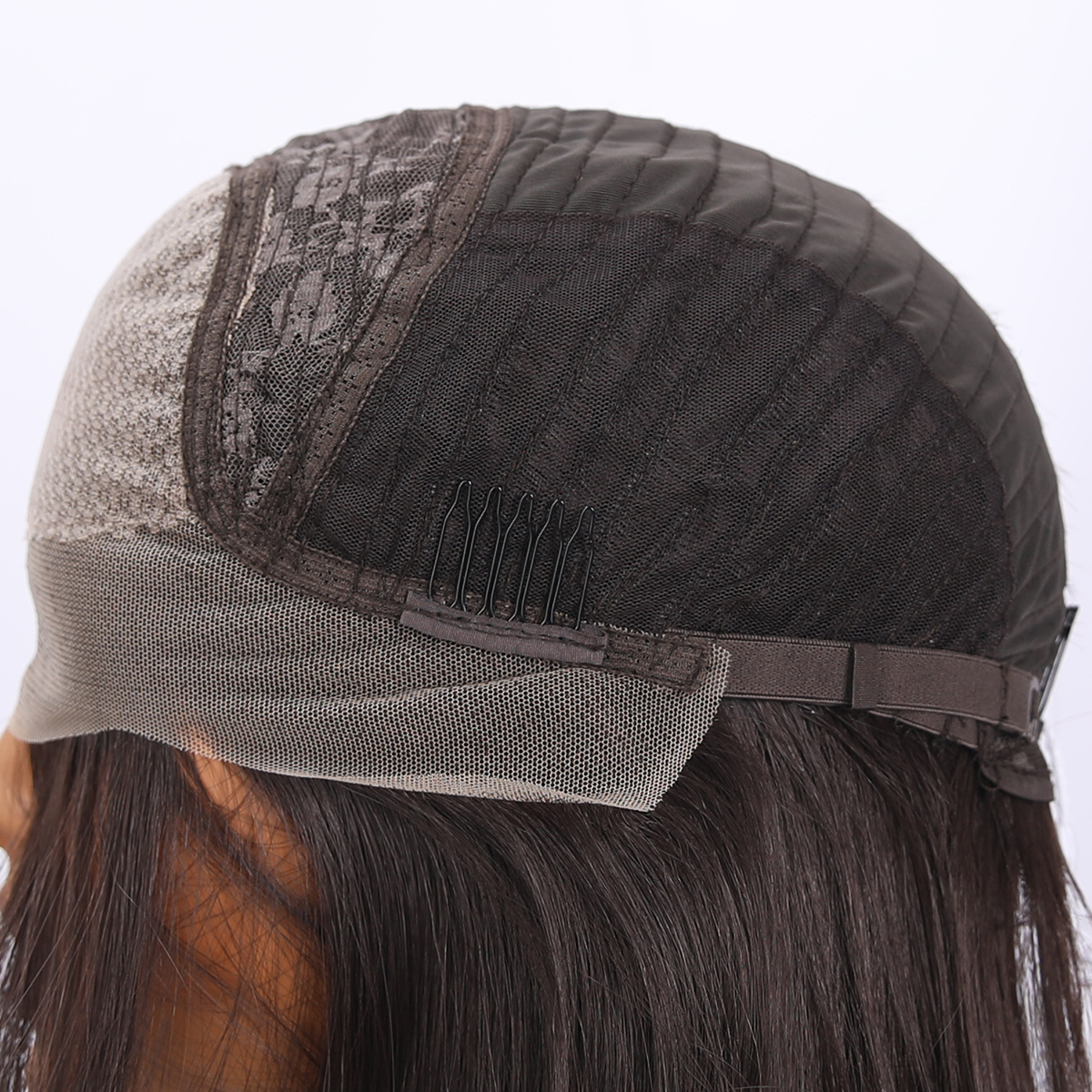 SMILCO/14lnch Deep Brown Low Density/Pre-Cut/13*6Lace Front Free Part Futura Layer Cutted Short Curly With Bangs/Glueless/Natural Hairline/ Synthetic Lace FrontWig/SM9916