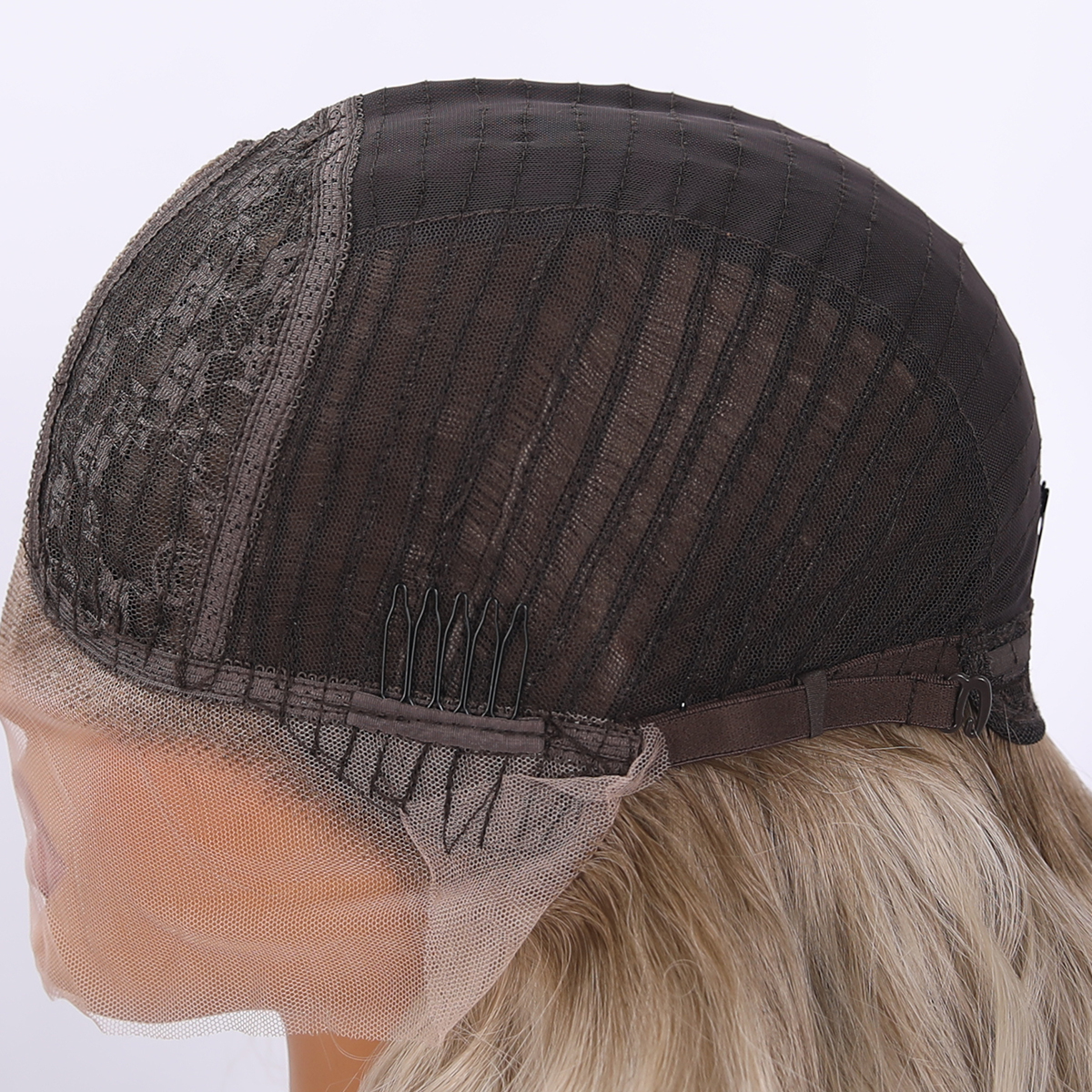 SMILCO/28Inch Ombre Beach Blonde Long Water Wave T-Part Lace Front Synthetic Wig/SM9017