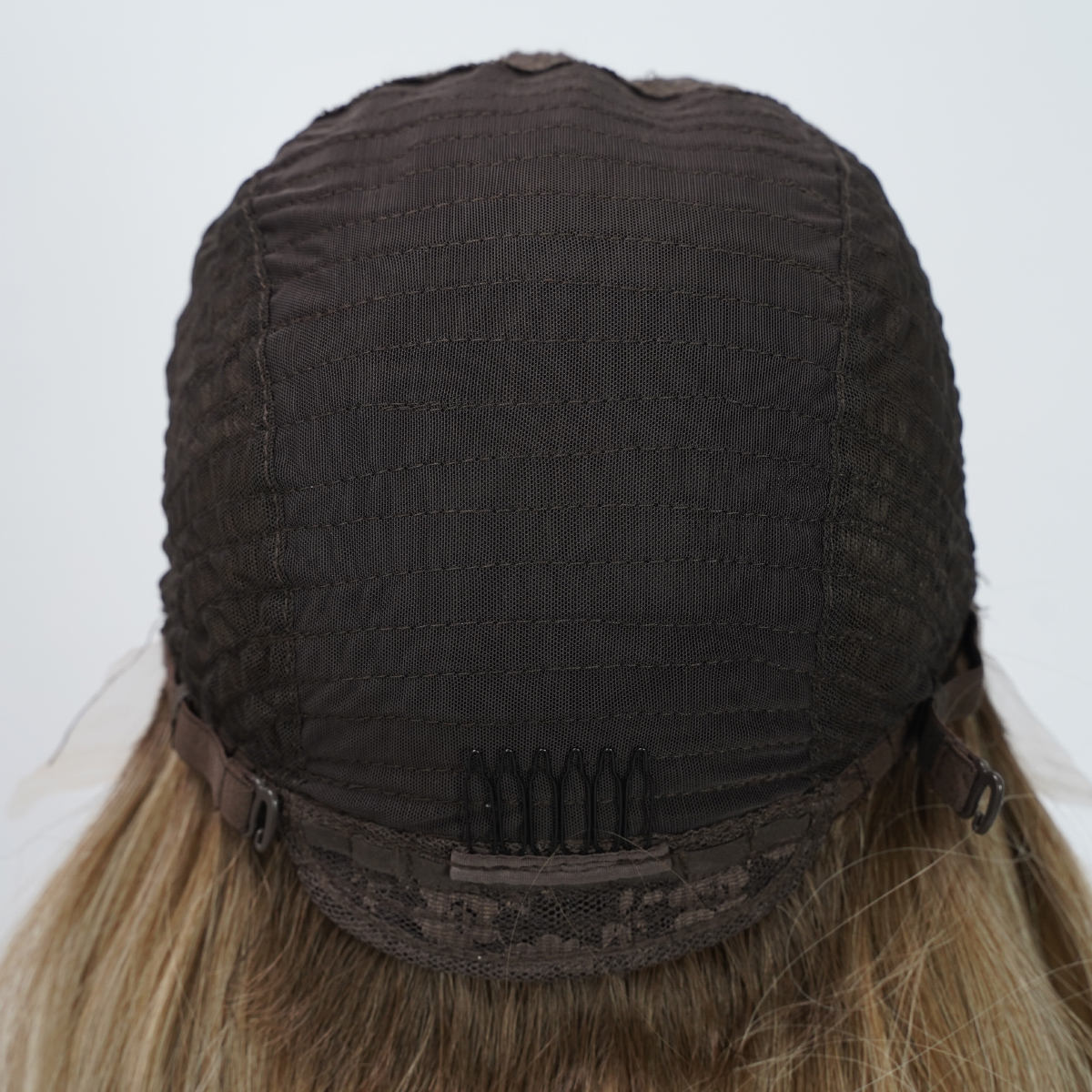 SMILCO/24nch Ombre Brown Ash Blonde Long Curly T-Part Lace Front Synthetic Wig/SM9039