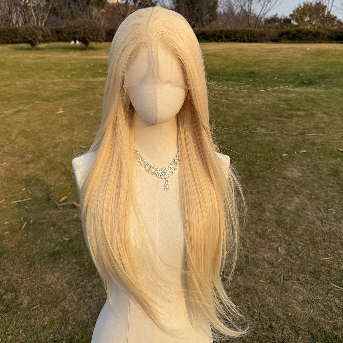 SMILCO/30Inch Blonde 13*4 Lace Front Long Straight Synthetic Wig/SM9885B