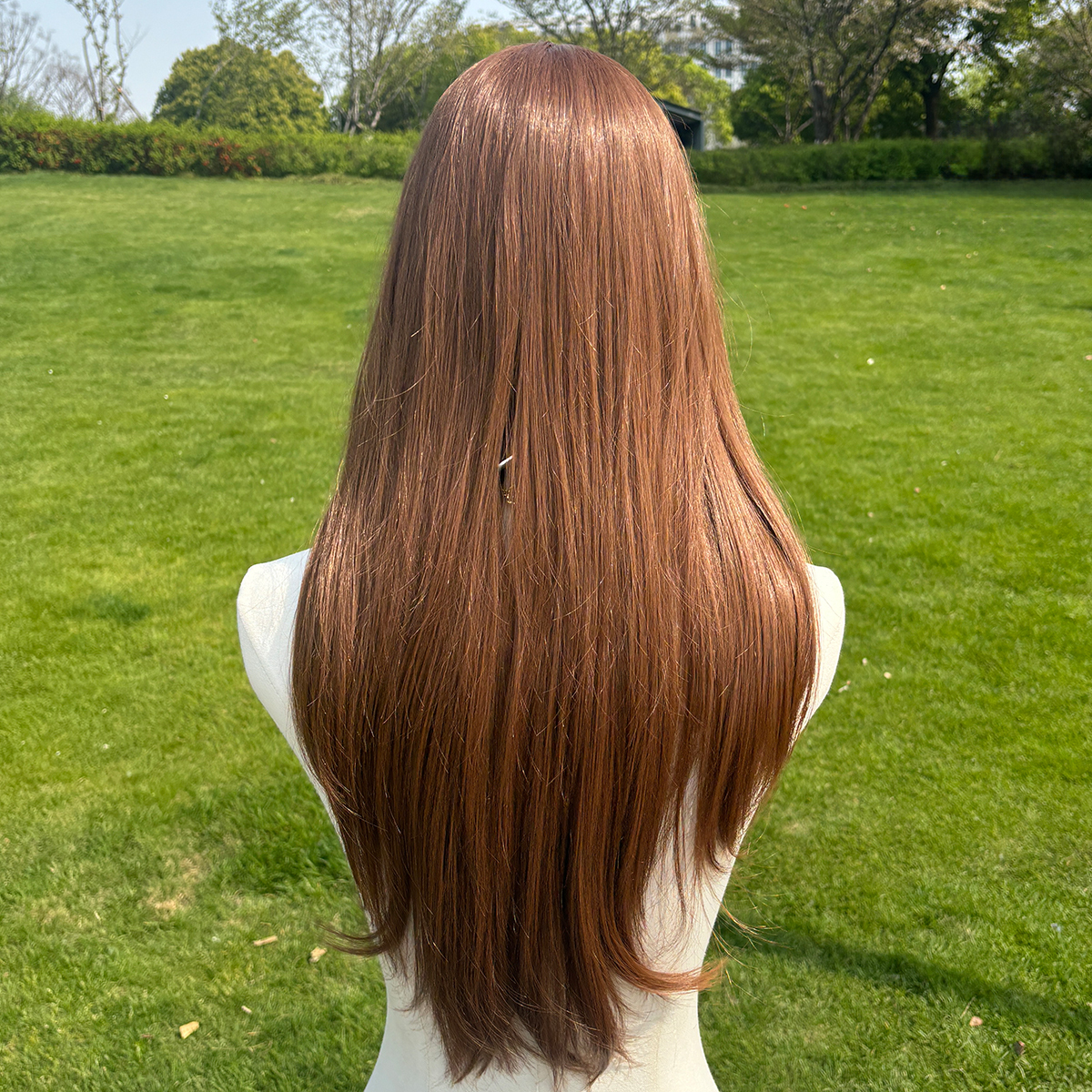 SMILCO/26Inch Light Brown Luxe 13*6 Lace Front Pre Cut Low Density Long Wave Synthetic Wig/SM9902B