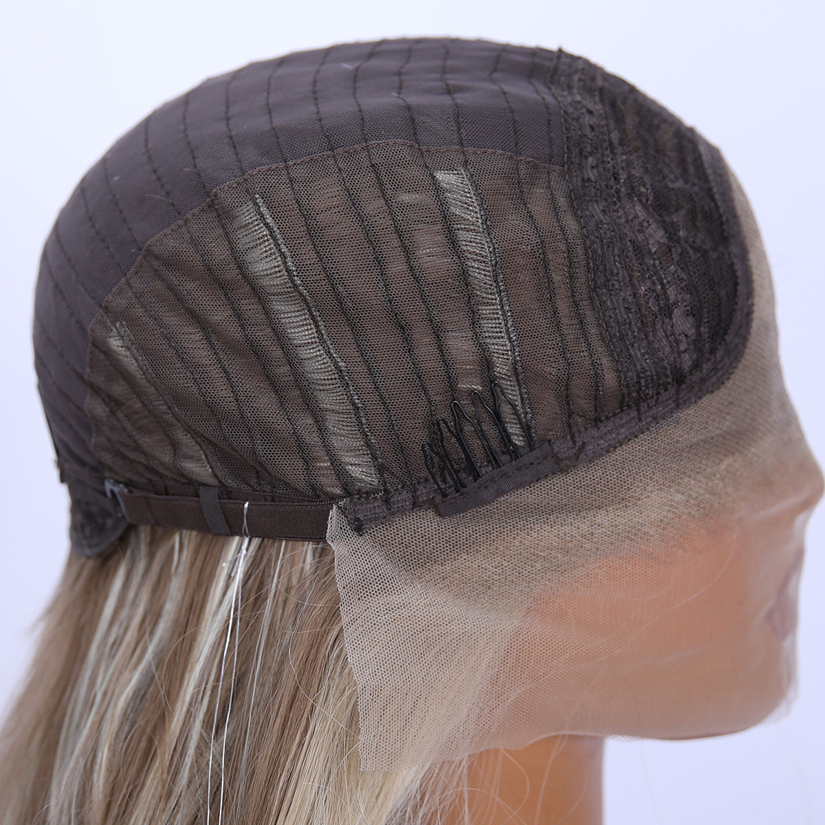 SMILCO/28Inch Highlight Brown With Platinum 13*4 Lace Front Long Water Wave Synthetic Wig/SM9861