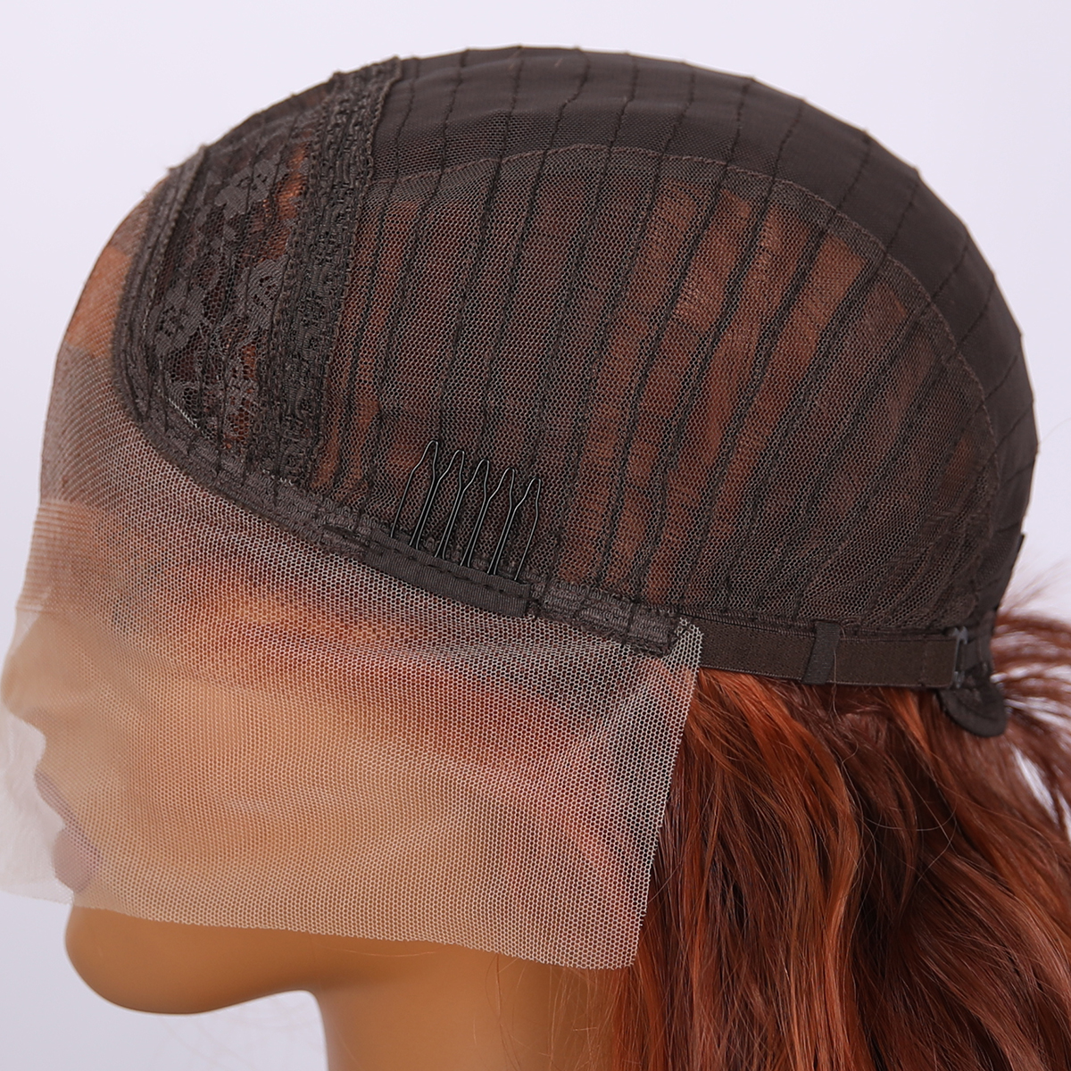SMILCO/30Inch Highlight Ginger With Orange 13*4 Free Part Lace Front Long Wave Synthetic Wig/SM9030B