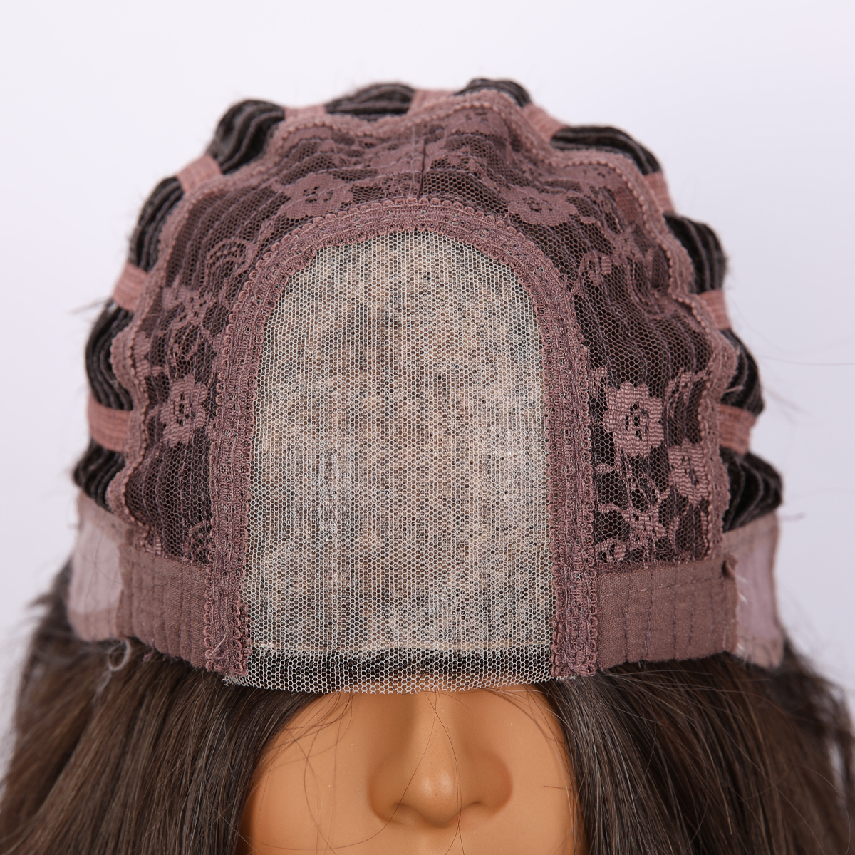 SMILCO/30Inch Hybird Lace Front 1.5*6 Deep Brown Long Water Wave Synthetic Wig/SM007-2