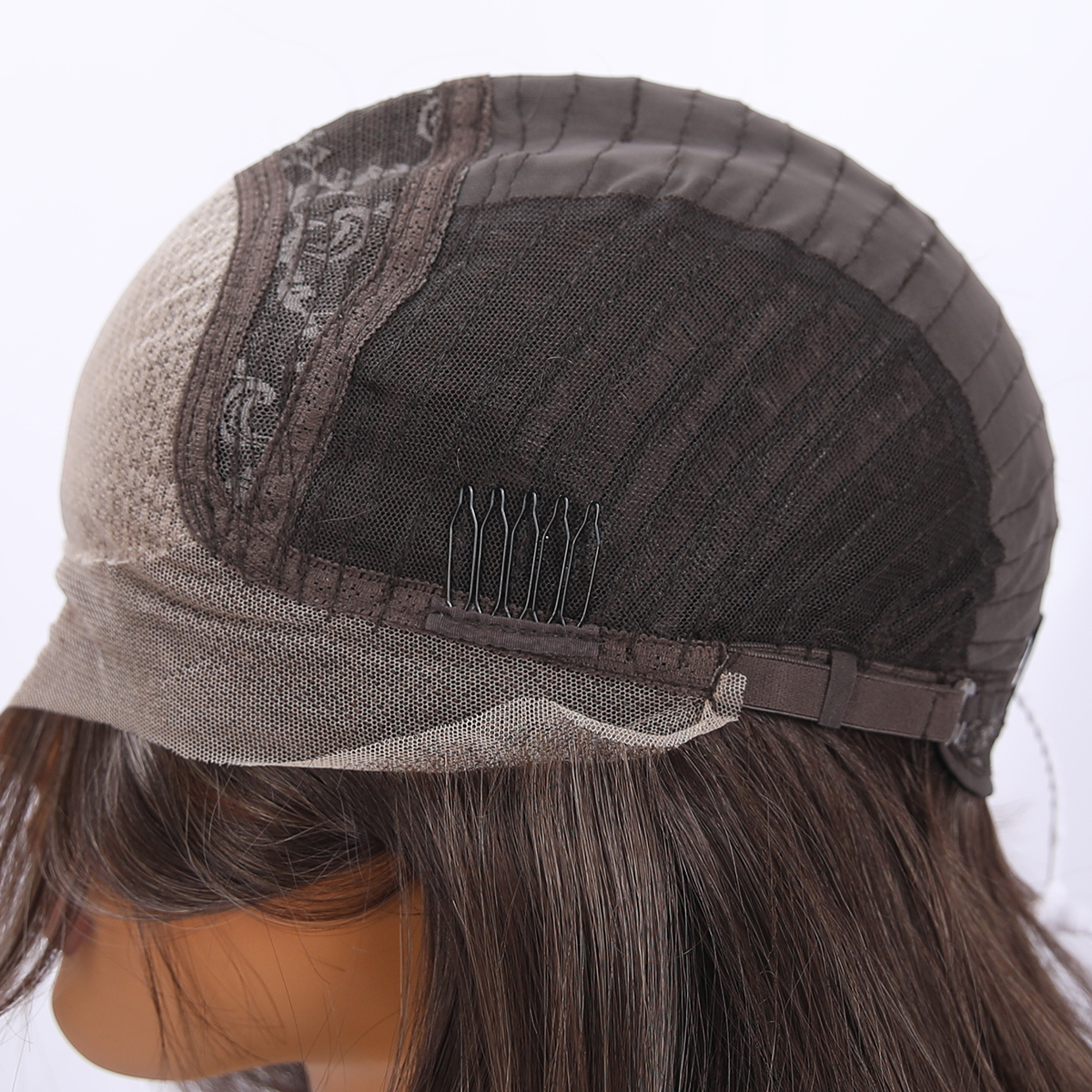 SMILCO/28Inch Deep Brown 13*6 Free Part Lace Front Long Curly Low Density Futura Fiber Pre Cut With Bangs Synthetic Wig/SM9003