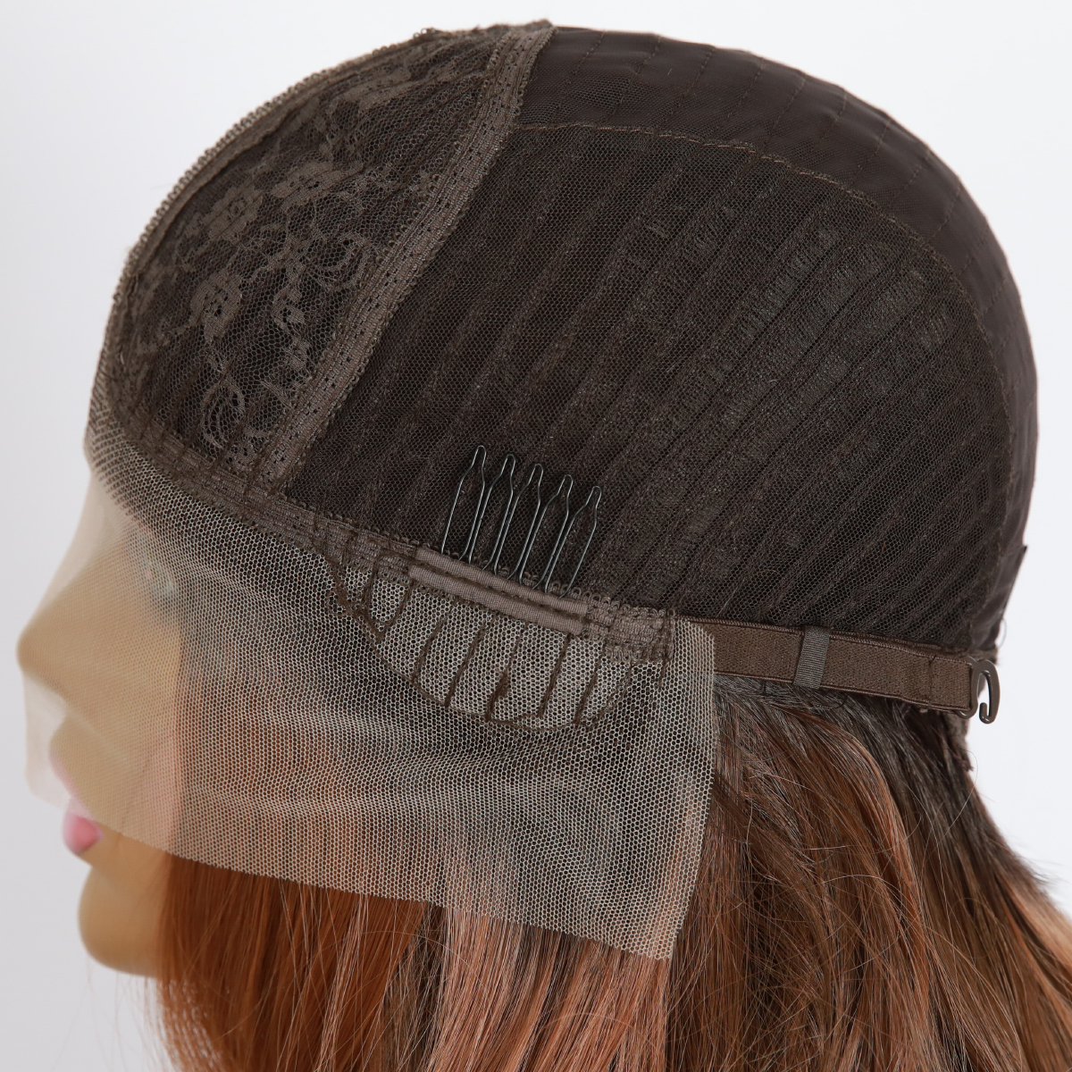 SMILCO/26Inch Ombre Deep-Light Brown T-Part Lace Front Synthetic Wig/SM9061