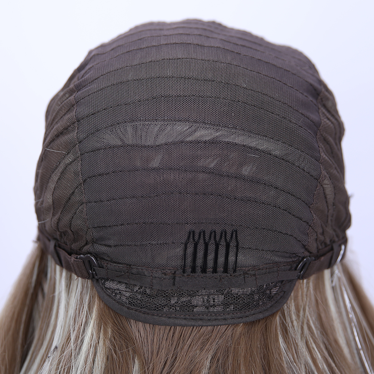 SMILCO/28Inch Highlight Brown With Platinum 13*4 Lace Front Long Water Wave Synthetic Wig/SM9861