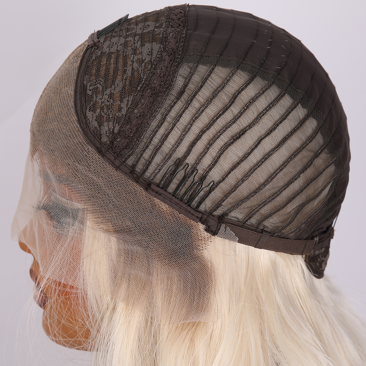 SMILCO/32Inch Ombre Brown Ash Platinum 13*4 Lace Front Long Wave Synthetic Wig/SM9720