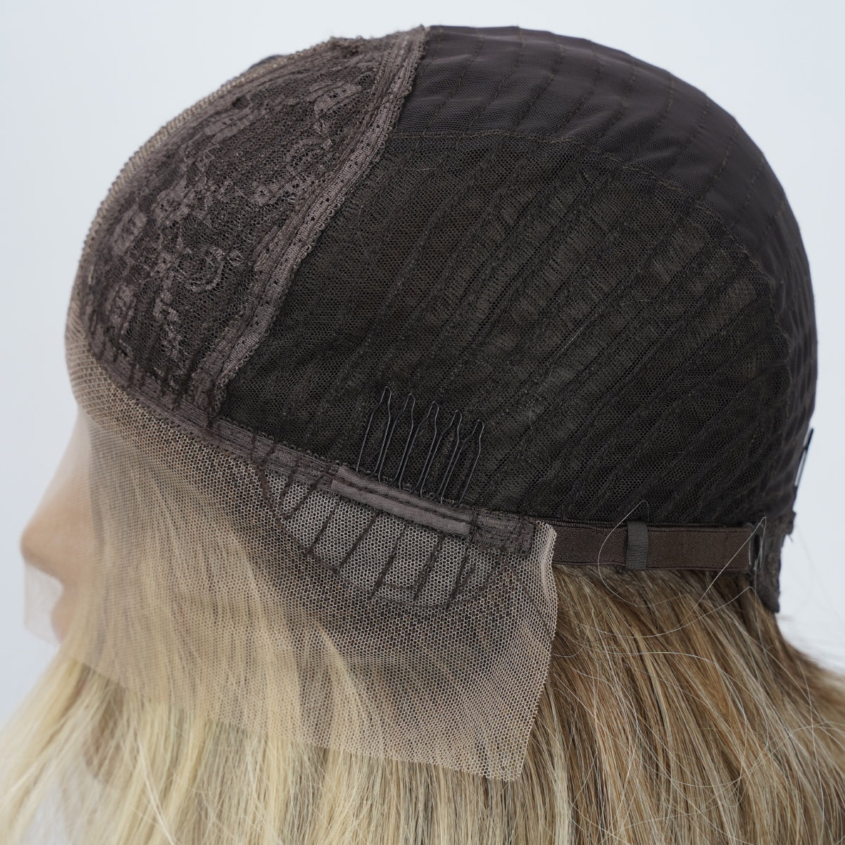 SMILCO/24nch Ombre Brown Ash Blonde Long Curly T-Part Lace Front Synthetic Wig/SM9039