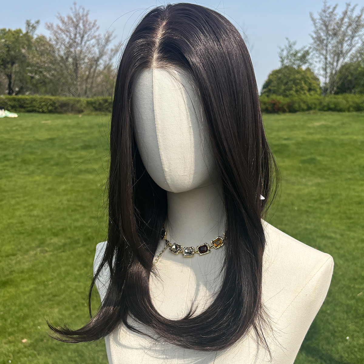 SMILCO/22Inch Luxe Black 13*6 Lace Front Pre Cut Low Density Medium Curly Synthetic Wig/SM9904