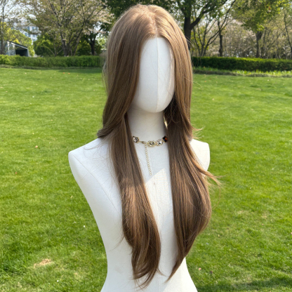 SMILCO/26Inch Luxury Light Blonde Low Density/Pre-Cut/13*6 Lace Front Free Part Futura Layer Cutted Long CurlyWith Bangs/Glueless/Natural Hairline/ Synthetic Lace FrontWig/SM9910