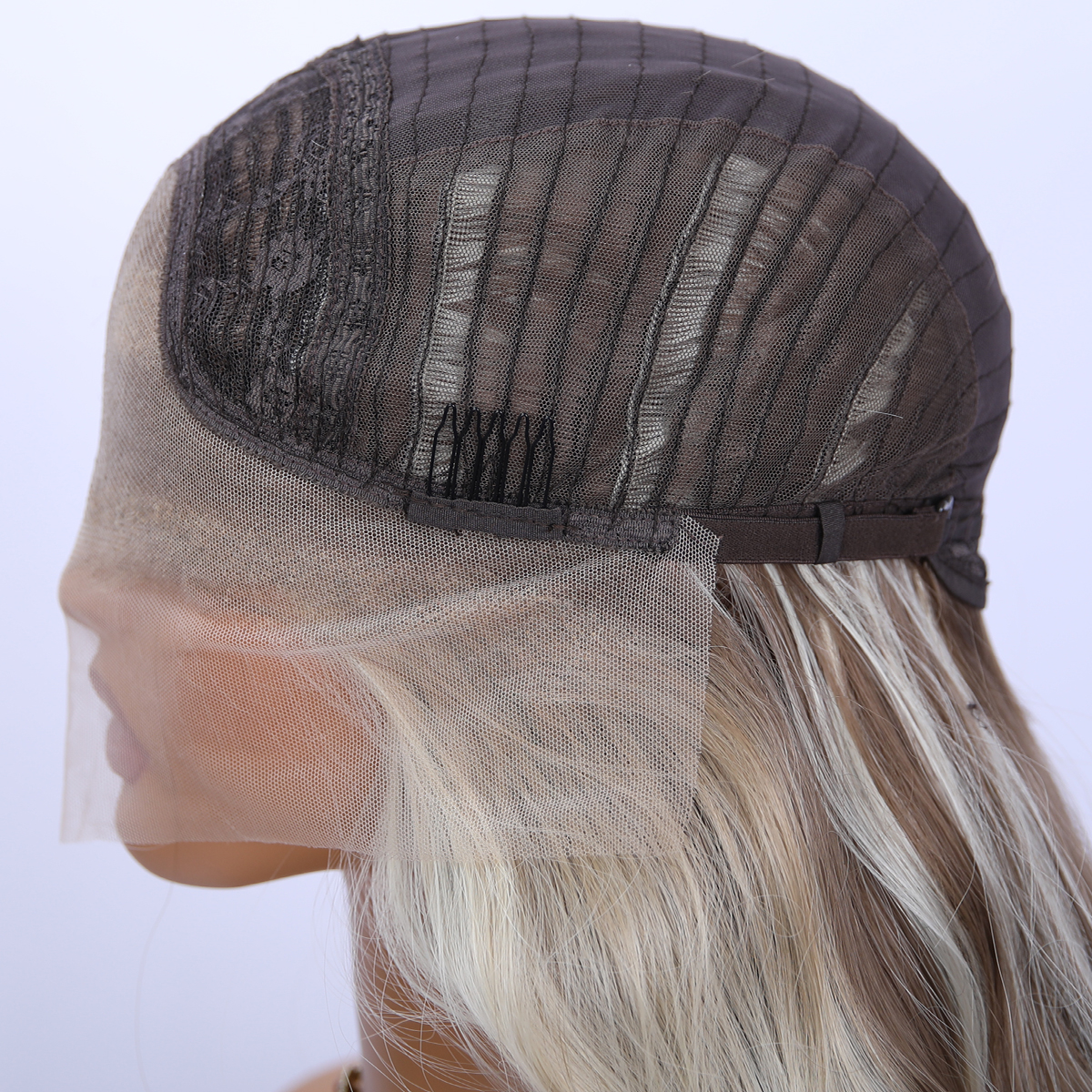 SMILCO/28Inch Highlight Brown With Platinum 13*4 Lace Front Long Water Wave Synthetic Wig/SM9861