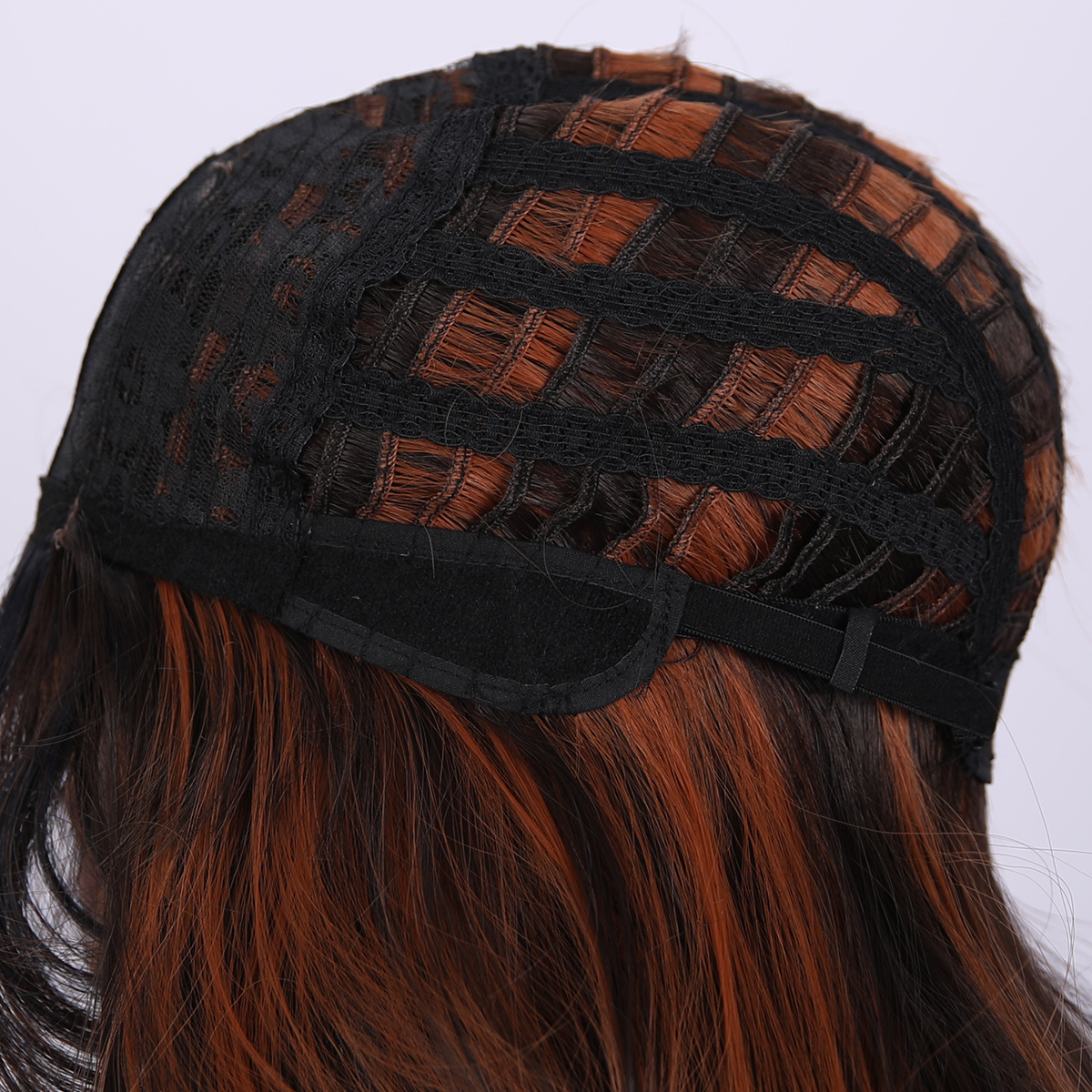 SMILCO/26Inch Highlight Dark Blue With Orange Long Curly Synthetic Wig/SM423