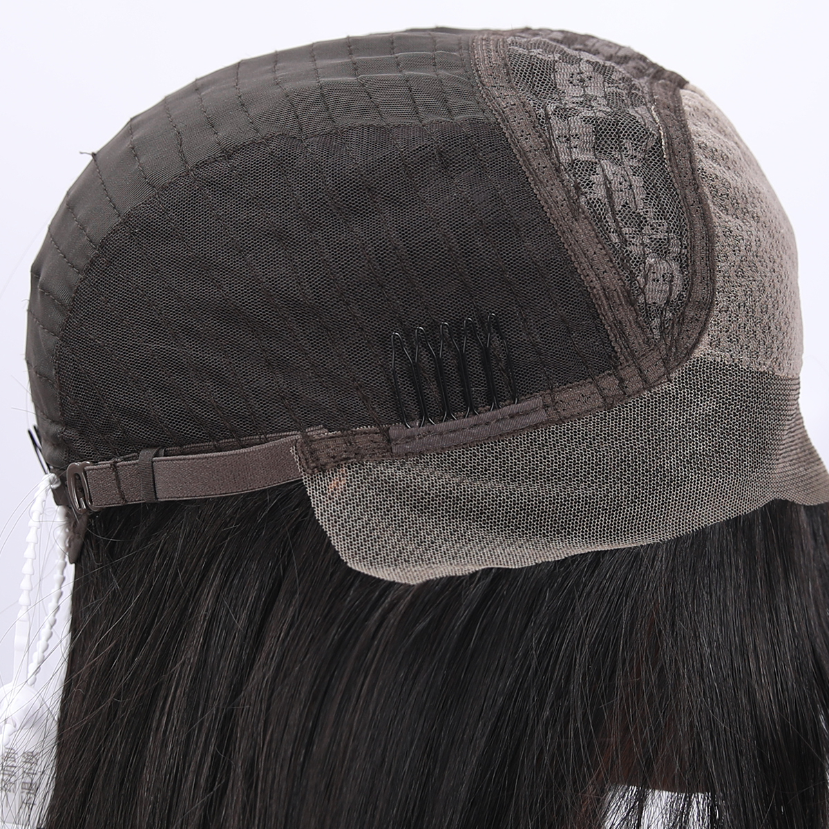 SMILCO/28Inch Black 13*6 Free Part Lace Front Long Straight Low Density Futura Fiber Pre Cut With Bangs Synthetic Wig/SM9001