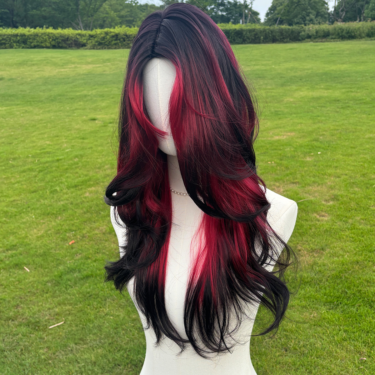 SMILCO/26Inch Ombre Brown Ash Red  Long Curly Wig/SM471