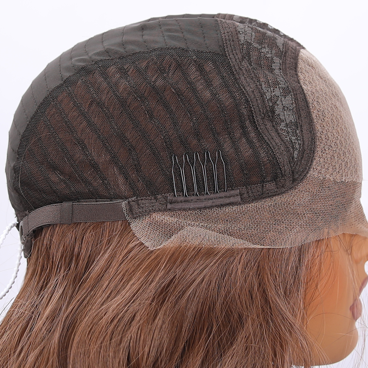 SMILCO/26Inch Golden Brown Low Density/PreCut 13*6 Lace Front Free Part Futura Layer Cutted Long Curly With Bangs/Glueless/Natural Hairline/ Synthetic LaceFront Wig/SM9911-2