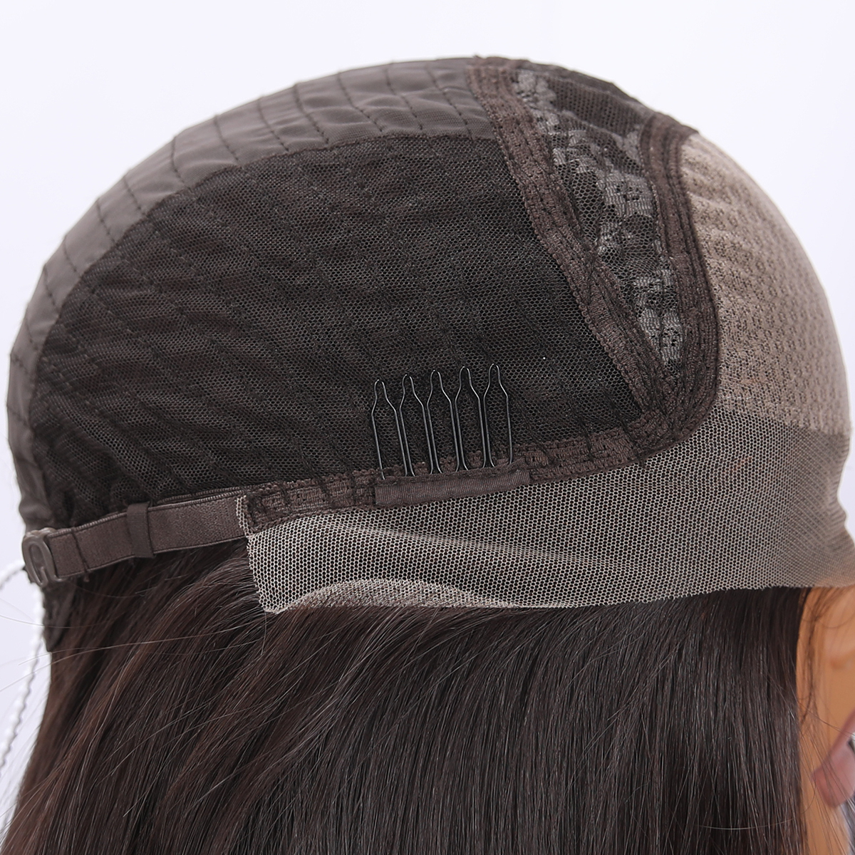 SMILCO/14lnch Deep Brown Low Density/Pre-Cut/13*6Lace Front Free Part Futura Layer Cutted Short Curly With Bangs/Glueless/Natural Hairline/ Synthetic Lace FrontWig/SM9916