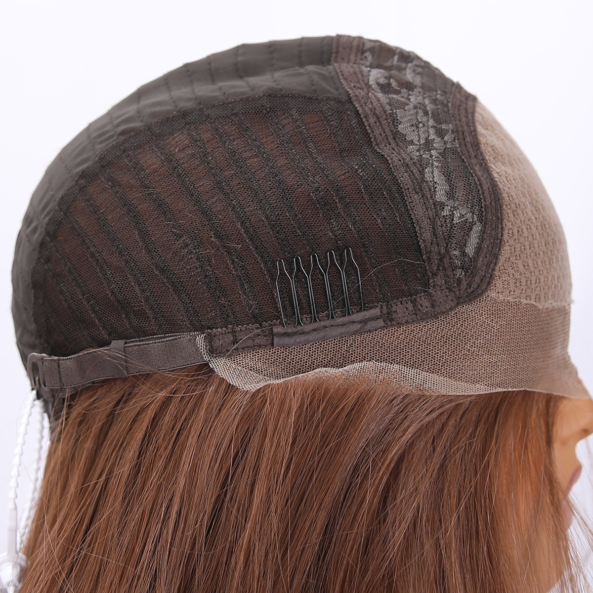 SMILCO/30Inch Light Brown Luxe 13*6 Lace Front Pre Cut Low Density Long Curly Synthetic Wig/SM9909