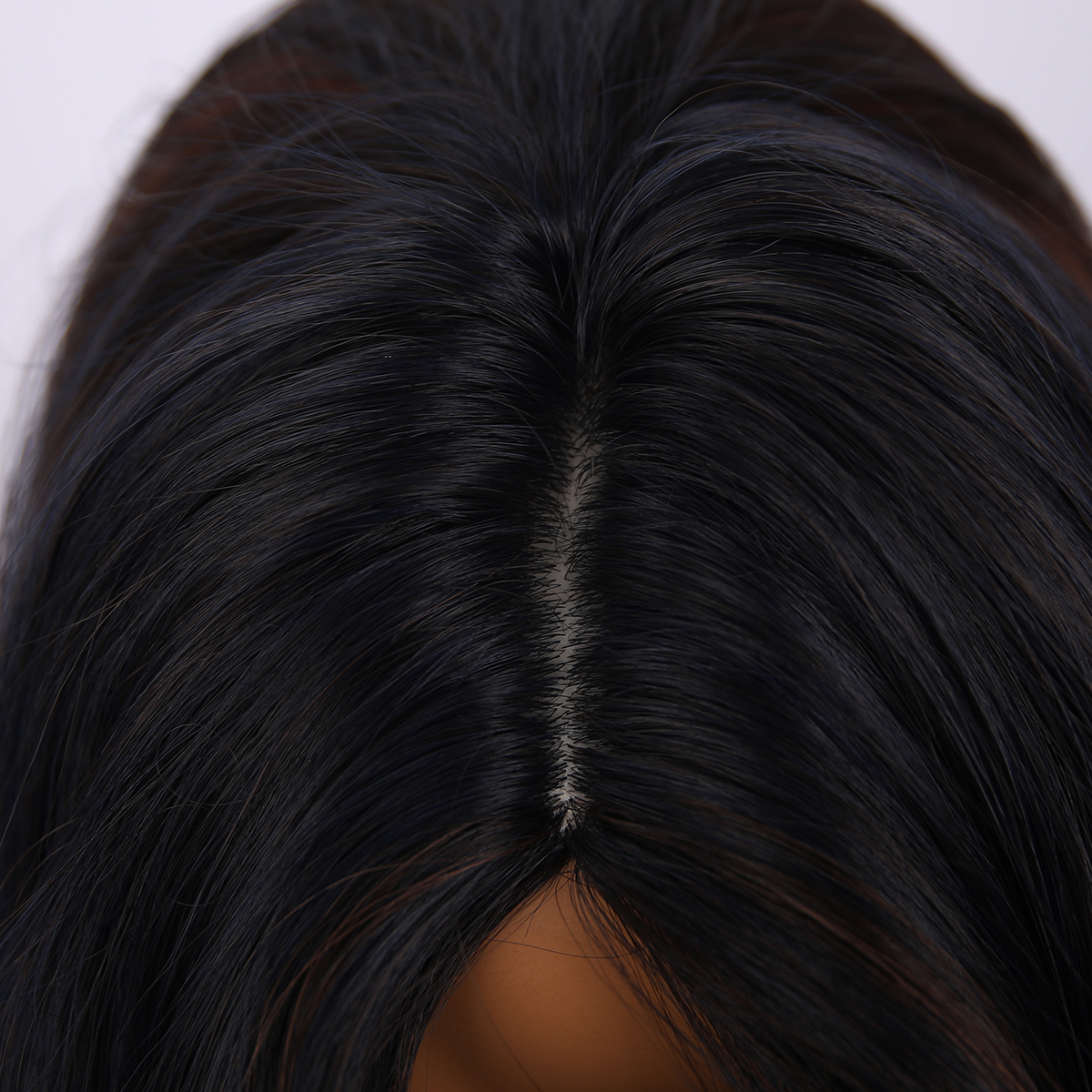 SMILCO/26Inch Highlight Dark Blue With Orange Long Curly Synthetic Wig/SM423