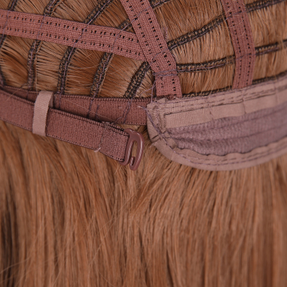 SMILCO/22Inch Copper Hybird Lace Front 1.5*6 Wolf Cut Medium Straight Synthetic Wig/SM019