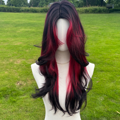 SMILCO/26Inch Ombre Brown Ash Red  Long Curly Wig/SM471