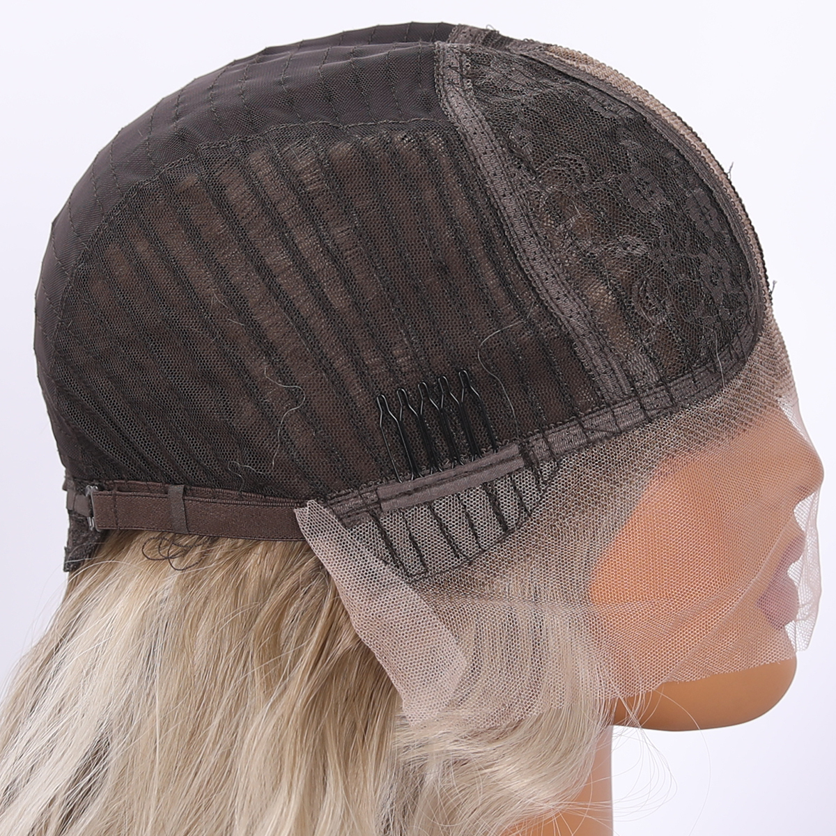 SMILCO/28Inch Ombre Beach Blonde Long Water Wave T-Part Lace Front Synthetic Wig/SM9017