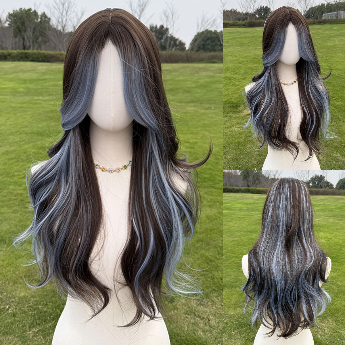 SMILCO/26Inch Highlight With Bangs Long Curly Synthetic Wig/SM5029/SM398/SM397/SM401/SM403/SM404/SM413/SM1682