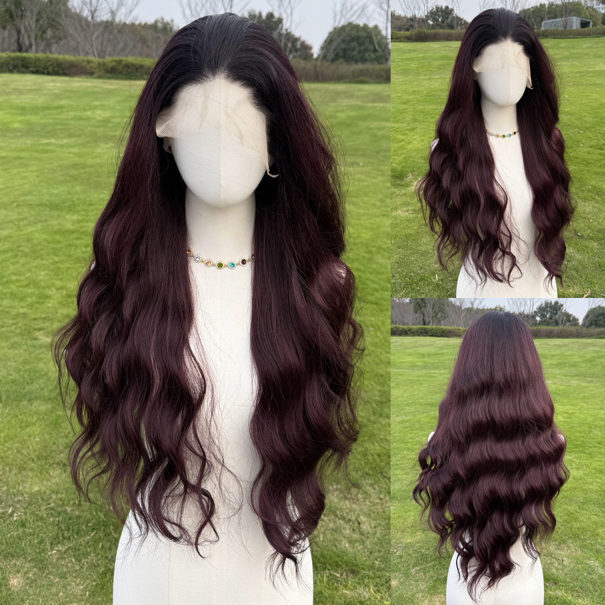 SMILCO/28Inch Highlight Brown With Platinum 13*4 Lace Front Long Water