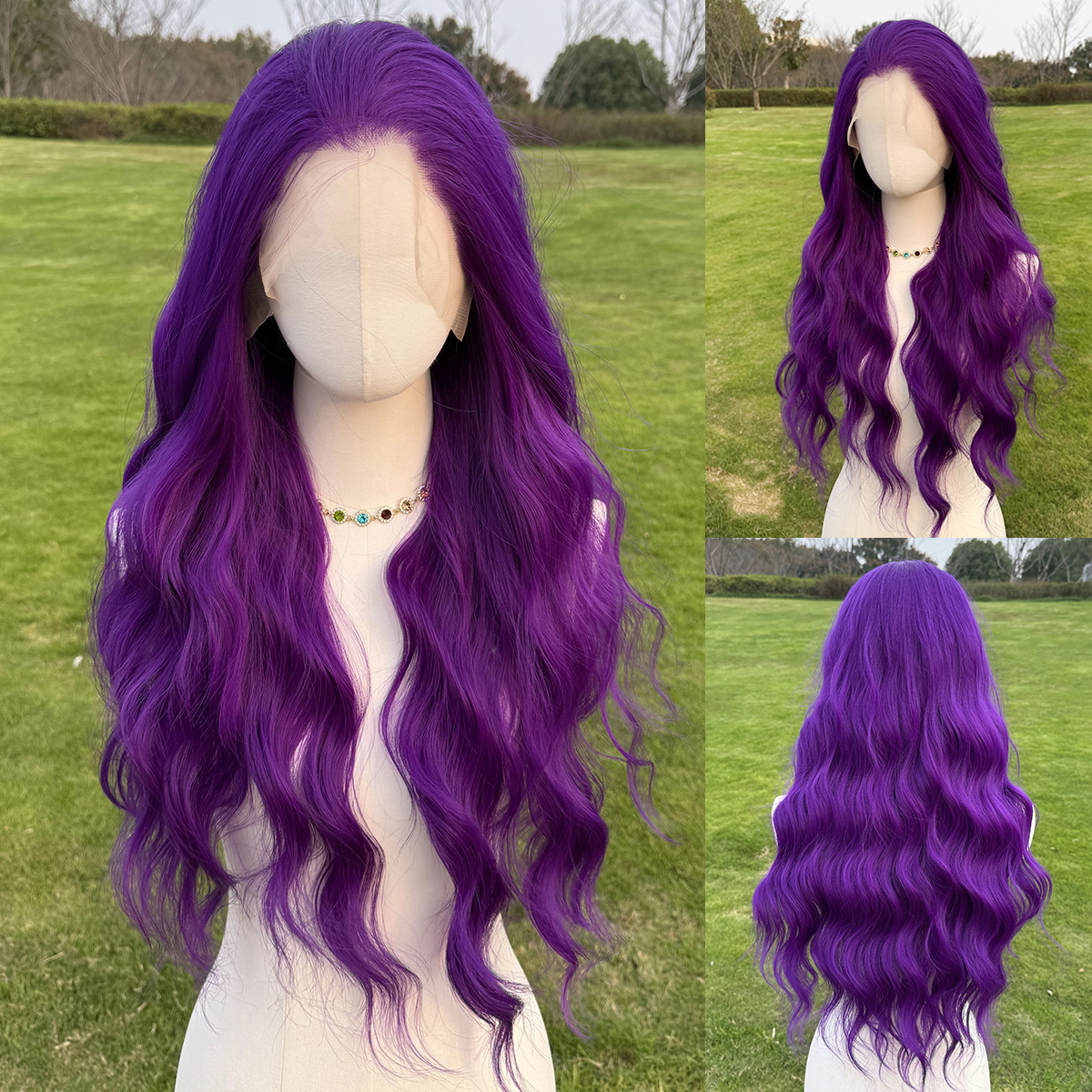 SMILCO/28Inch Highlight Brown With Platinum 13*4 Lace Front Long Water
